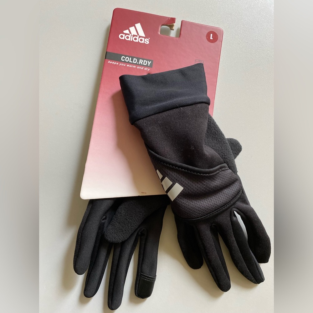 NWT Adidas COLD.RDY Running gloves Large - black